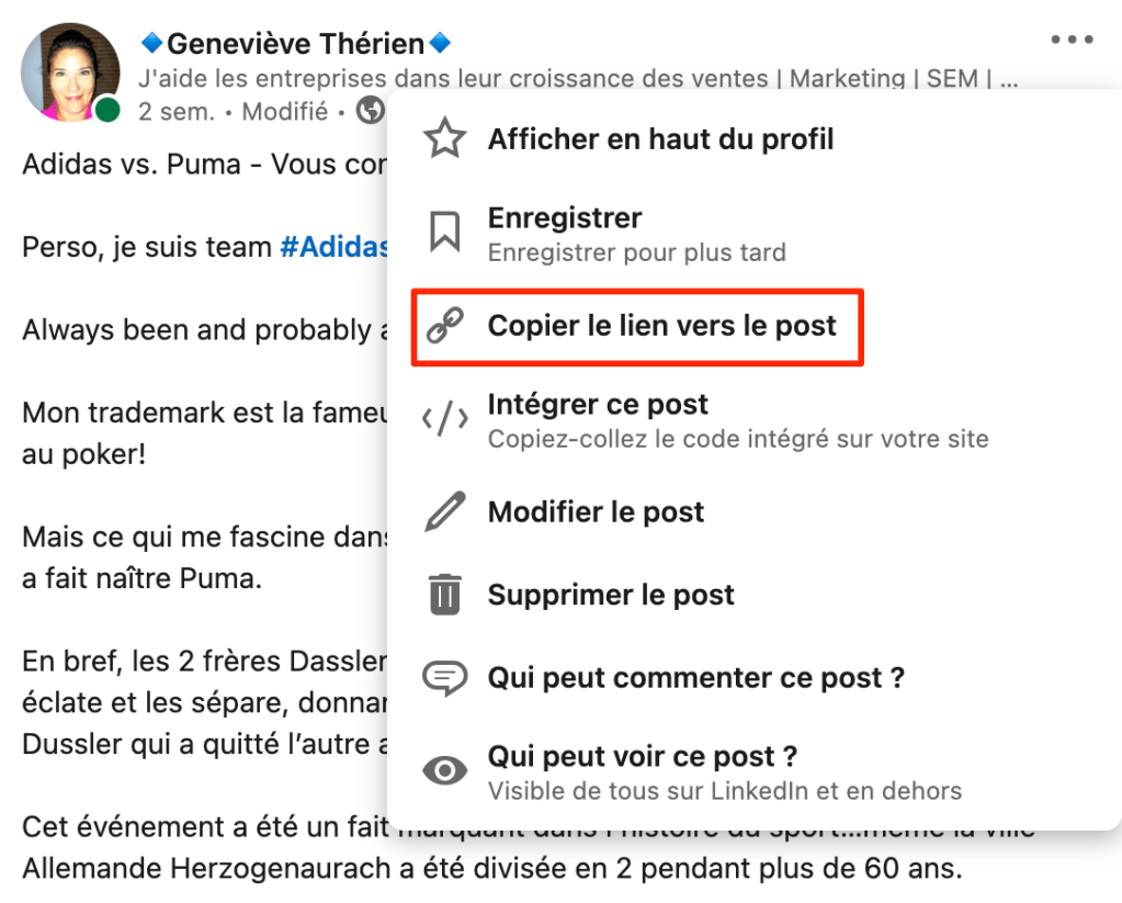 Copier le lien vers le post LinkedIn
